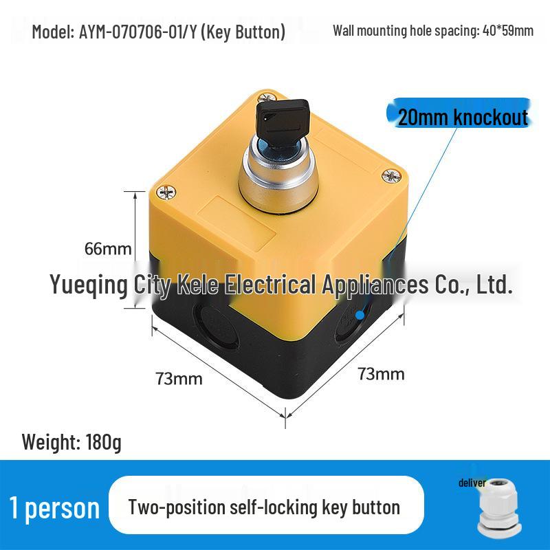 Waterproof Emergency Stop Control Box with Indicator Lights (2-3 Hole)