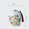 Shanshui Tea Caddy Ceramic Candy Jar Retro Household Large Nuts Coffee Beans Herb Storage Jar Kitchen Food Container Home Decor