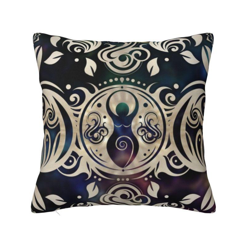 Custom Nordic Pentagram Pentacle Cushion Cover for Sofa Soft Triple Moon Goddess Pagan Wiccan Throw Pillow Case Home Decor