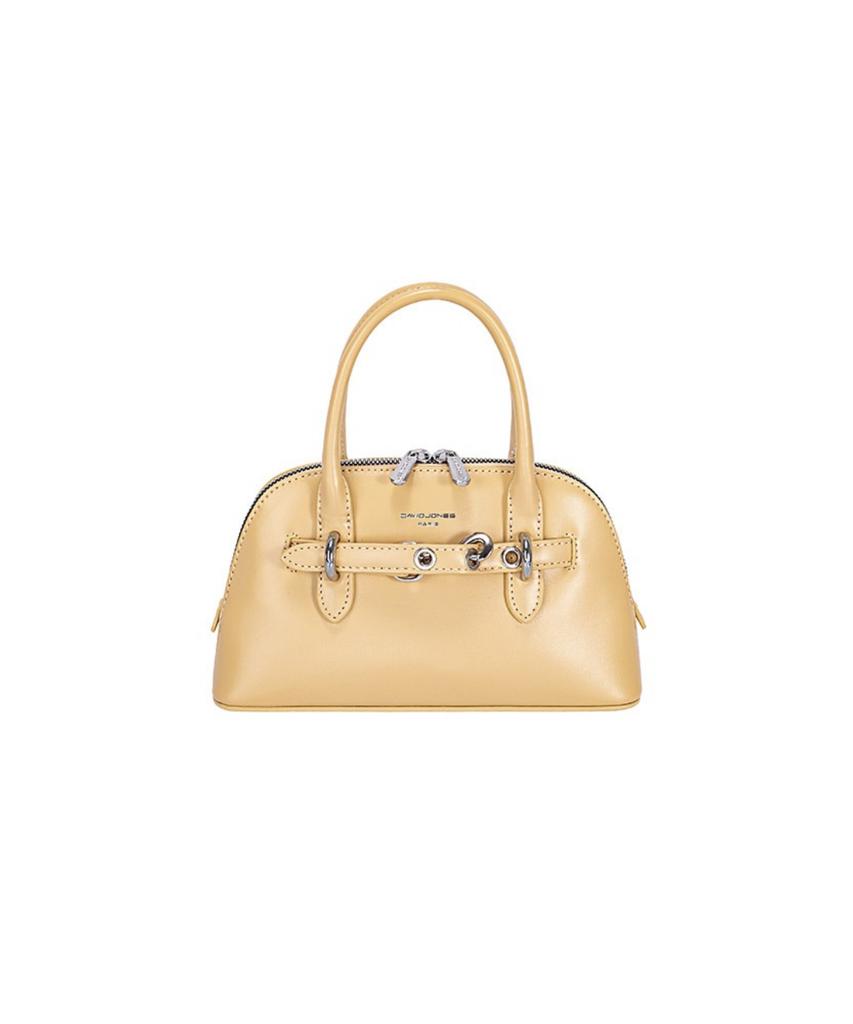 David Jones Le Mare 3-Way Top Handle Mini Belted Tote Leather Bag_Camel (Cm8265)