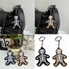 Spooky Skull Design Keychain Ornament With PU Leather Construction Accent For Gift Giving And Themed Celebrations