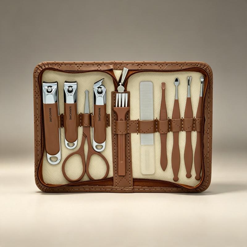 Portable 10-Piece Manicure & Pedicure Nail Clipper Set - Ideal for Home Use, Beauty Care & Gifts