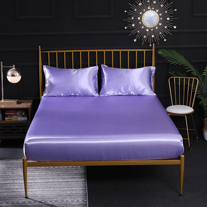 Luxuriöse Bettwäsche aus reiner Satinseide, weich, wendbar, hypoallergen, Bettlaken, Spannbettlaken, Kissenbezug, Baby, Zwilling, Voll, Queen, King Size