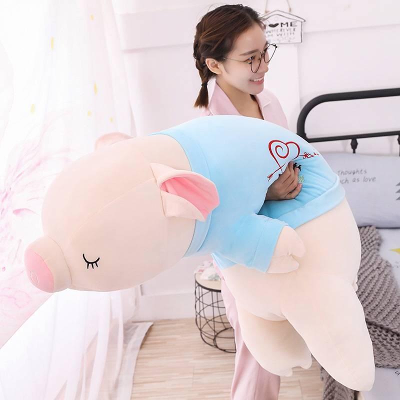 Adorable Large Plush Pig Toy With Soft Down Cotton Filling For Cozy Sleeping Companion