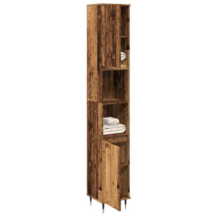 VidaXL Armoire de salle de bain vieux bois 30x30x190cm bois ingénierie, armoire, armoire de rangement de salle de bain, 857196