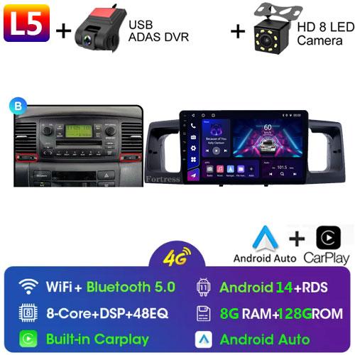 2Din Android14 For Toyota Corolla E120 E130 2000-2004 Car Radio Multimedia Video Player GPS Navigation Carplay Stereo Autoradio