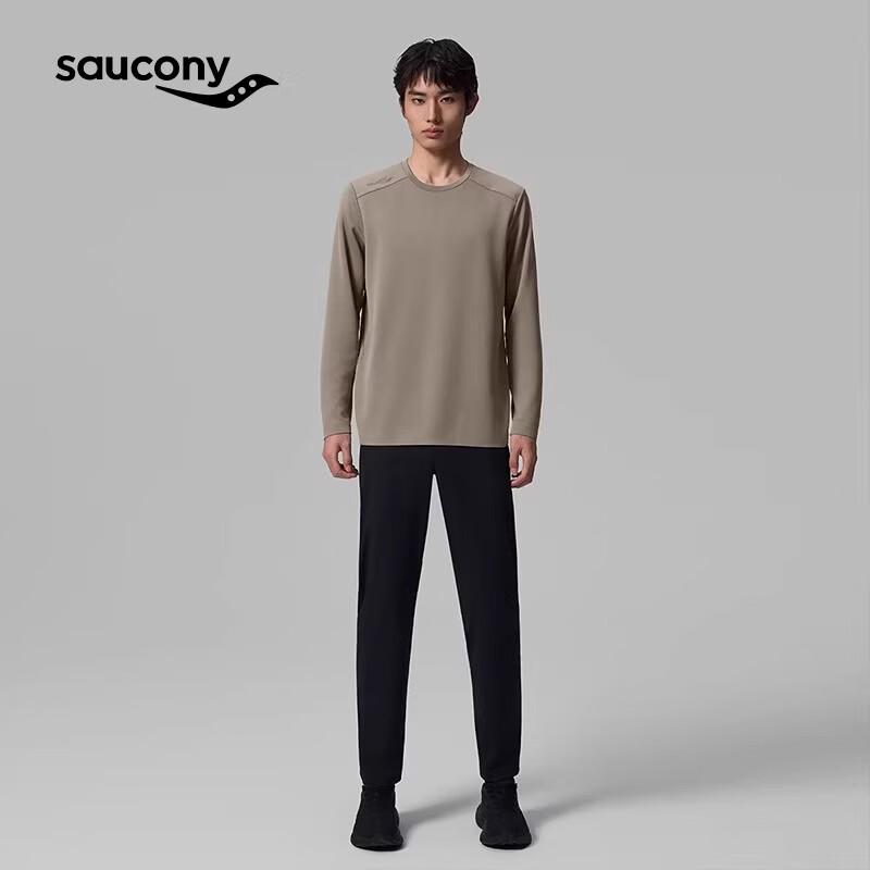 SAUCONY Men's Moisture-Wicking Crew Neck Long Sleeve T-Shirt
