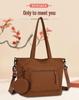 Large Capacity Plain Canvas Tote Bag - Versatile Shoulder and Handheld Bag for Students