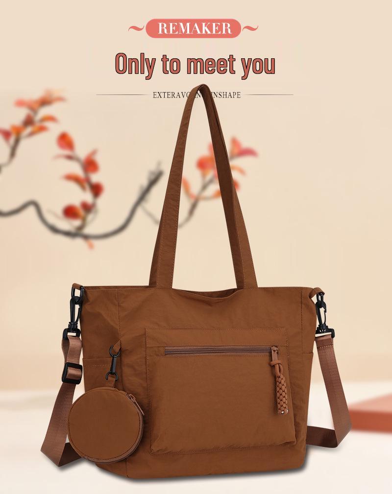 Large Capacity Plain Canvas Tote Bag - Versatile Shoulder and Handheld Bag for Students