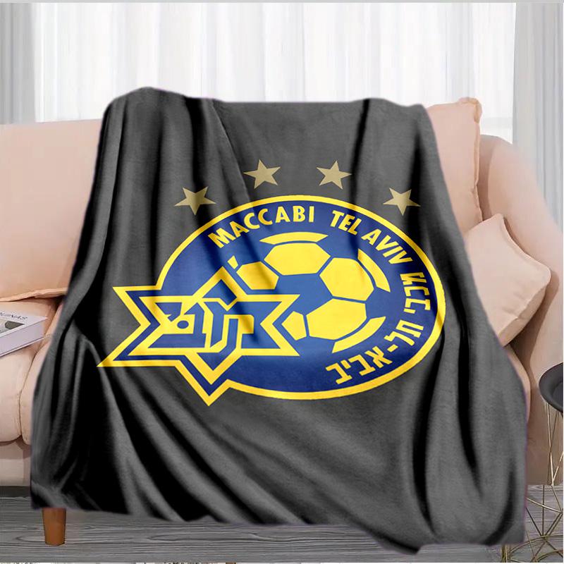 Maccabi Fußball Club Bedruckte Decken Weiche Flanelldecken für Sofa Bett Geschenke für Männer Frauen Picknickdecke Weihnachtsgeschenke