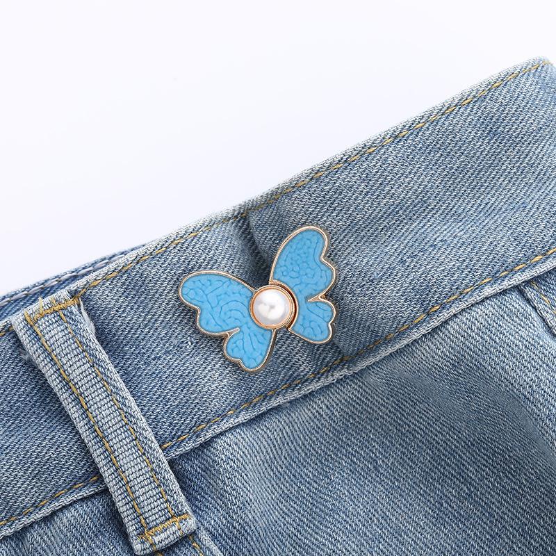 Butterfly Adjustable Waist Buckle Button for Jeans - Seamless, Nail-Free, Detachable