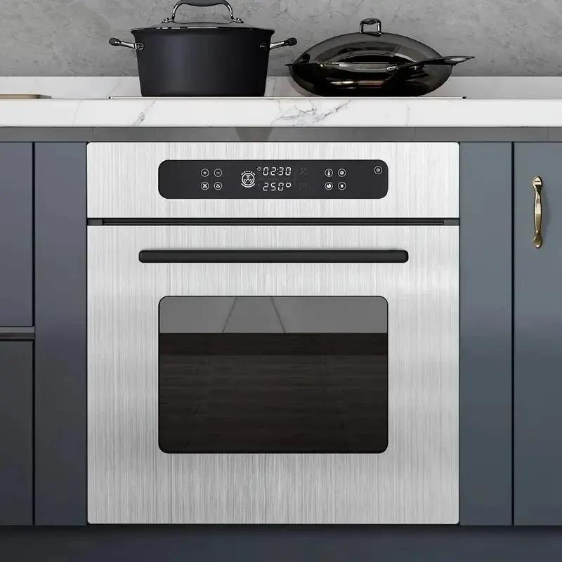 40cm PVC Metal Brushed Silver Removable Wallpaper Decor Film Vinyl Waterproof Oil-proof House Appliance Kitchen Elevator Sticker