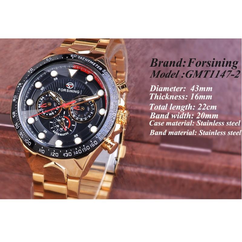 Forsining Zegarek mechaniczny Modny Casual Wielofunkcyjny W pełni automatyczny zegarek mechaniczny