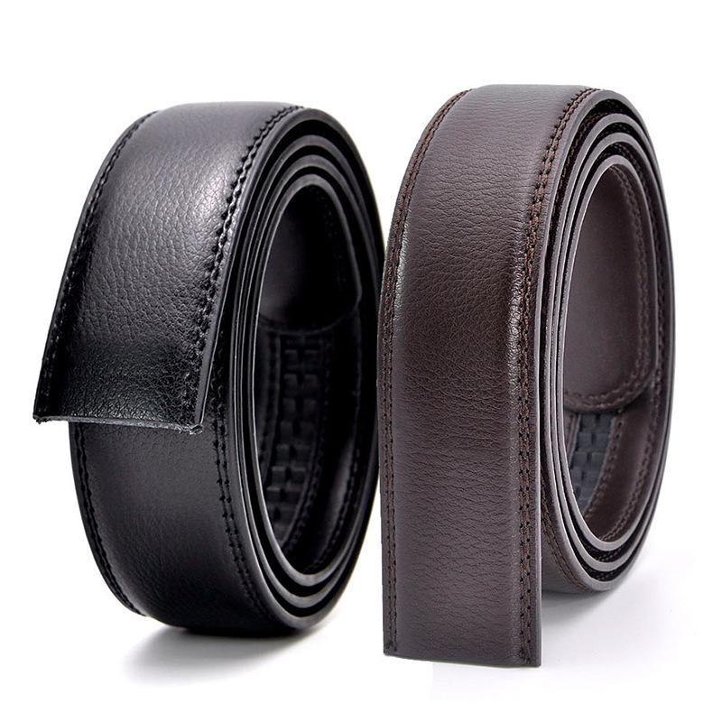 Lychee Pattern Men's Cowhide Belt Body - Automatic Buckle, Headless Design