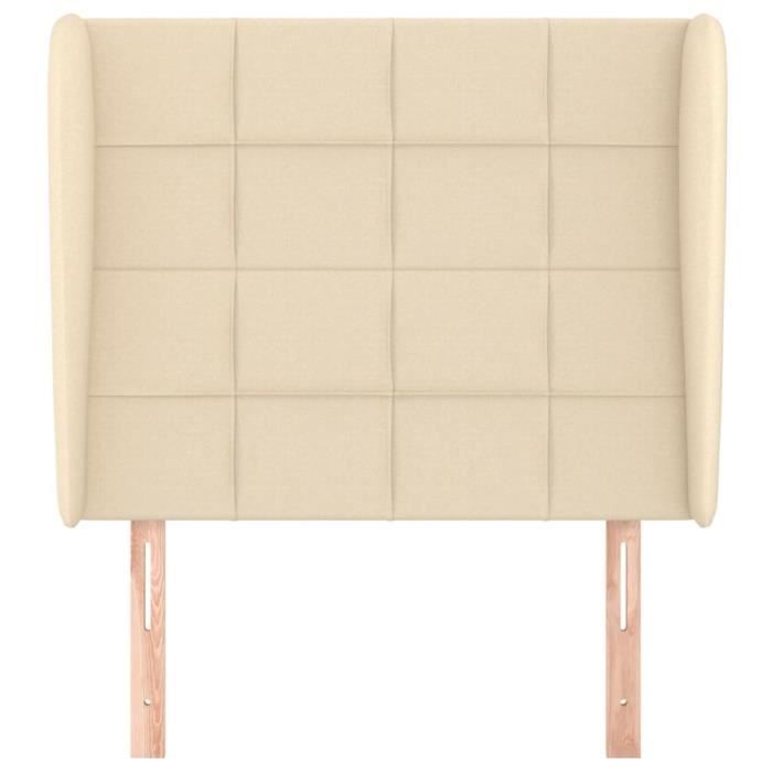 VidaXL Tête de lit avec oreilles Crème 83x23x118-128 cm Tissu3117935