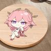Anime Coasters Insulated Round Cup Mats, Genshin Impact Waterproof Coaster Cup Pads Insulated Round Heat Insulation Desk Decor