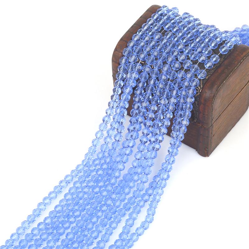 100Pcs Glass Balll Beads Rondelle Faceted Crystal Beads for DIY Jewelry Necklace Bracelet