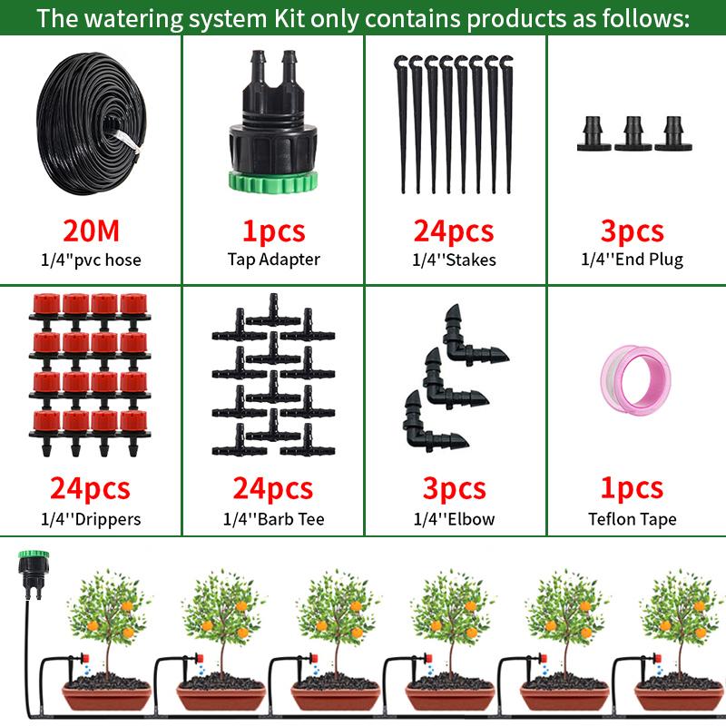 10M/20M/30M Sistema de Irrigação por Gotejamento DIY Bicos de Rega Automáticos Conjunto de Dispositivos Estufa Bonsai Vaso Kit de Irrigação por Gotejamento