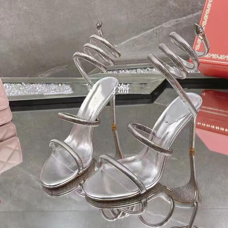 Fashion Star style Sexy Narrow band Coiled-strap Women Sandals Fashion Summer Stiletto High heels Gladiator Sandals Party Prom Shoes