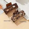 2Pcs Elegant Leopard Print Hair Claw Clips Rectangular Plastic Shark Clips Women's Hair Accessories Hair Clips for Styling