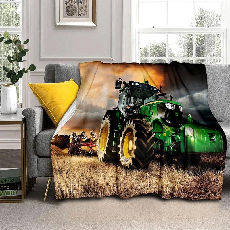 3D Retro Car Tractor Truck Series HD Blanket,Soft Throw Blanket for Home Bedroom Bed Sofa Picnic Travel Office Cover Blanket Kid