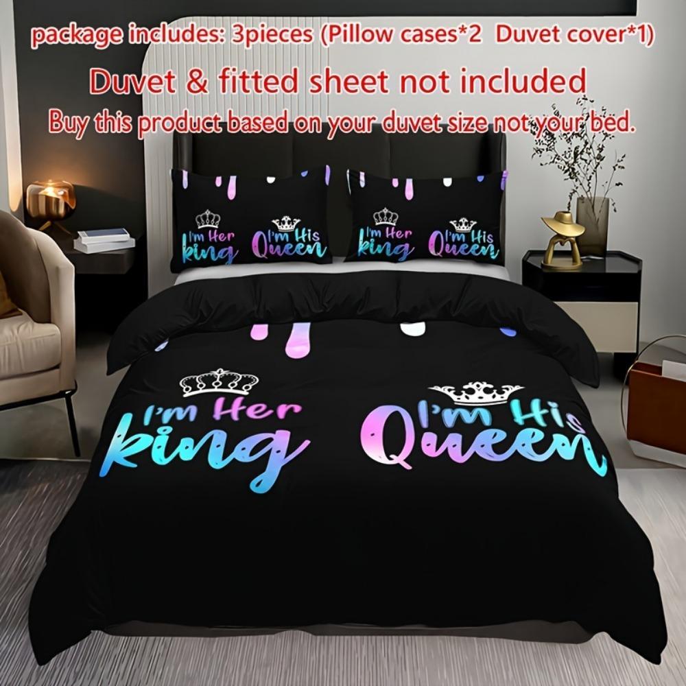 3pcs Bedding Beautiful Color King Queen Crow Print Cozy Duvet Cover Set King Queen Twin Single Size Birthday Gift Bedroom Decor