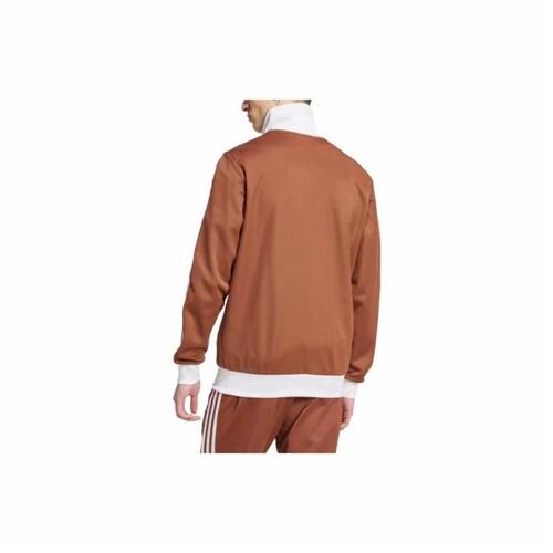 adidas Originals striped long-sleeve retro sports jacket for men, brown