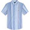 Polo Striped Pony Logo Embroidered Oxford Short Sleeve Shirt Men Shirts Blue 710802631-002
