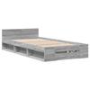 VidaXL Cadre de lit et tiroir sonoma gris 90x200 cm bois d'ingénierie, lit, lit de rangement, cadre de lit simple, lit 3280802