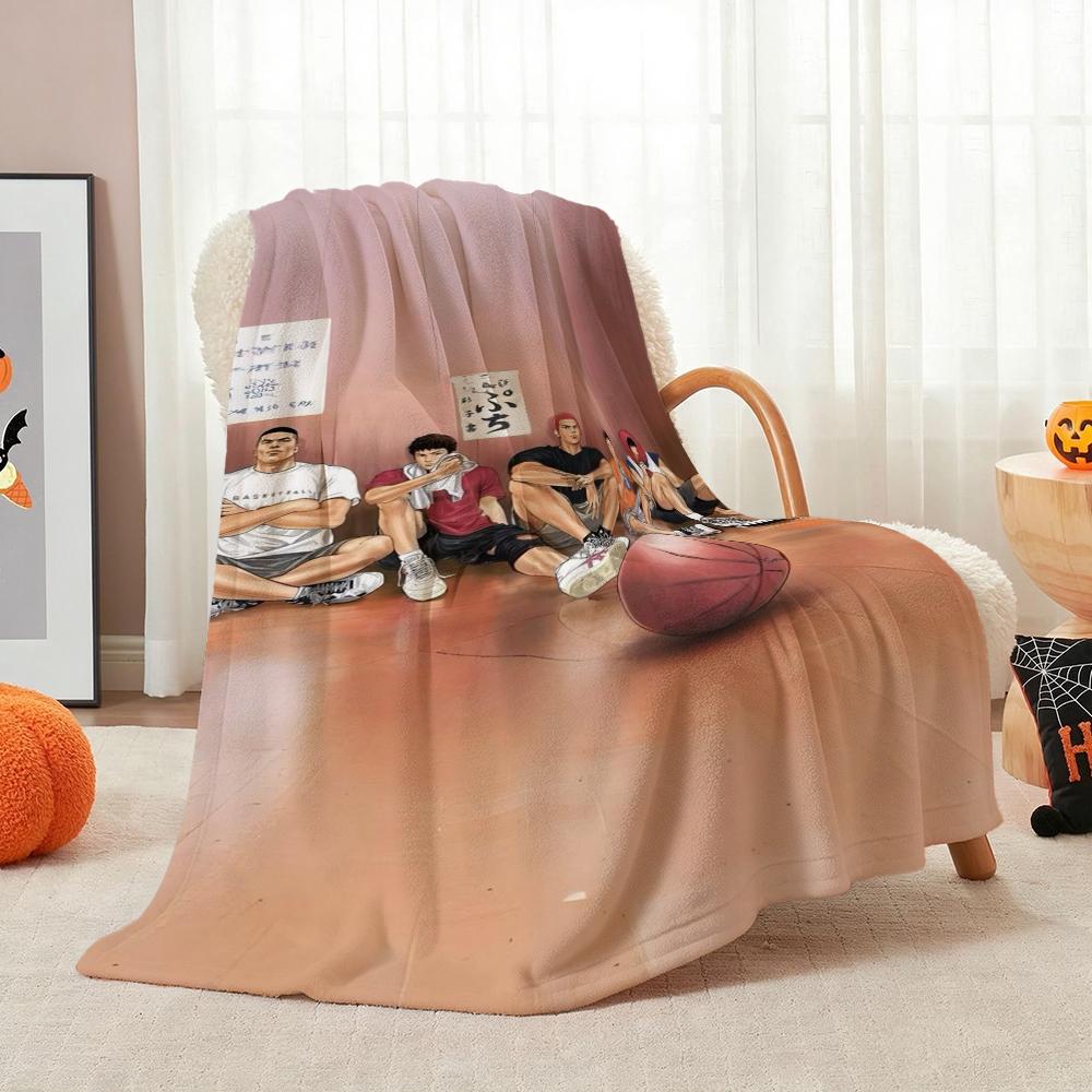 Slam Dunk Anime Basketball Heroes Pattern Flannel Blanket Machine Washable Fleece Blanket For Camping Picnic Home Party Decor New Year Gift