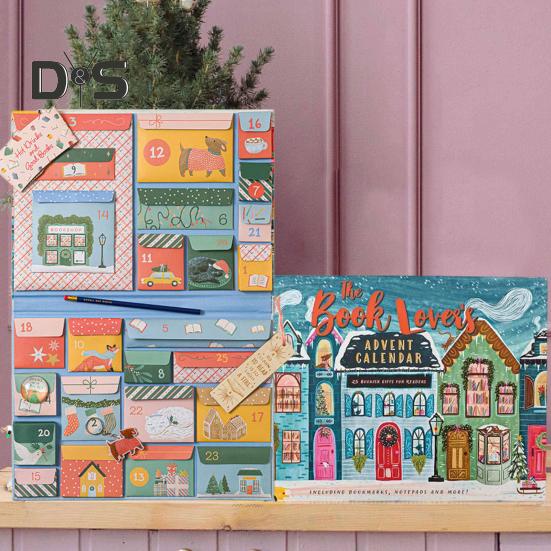 Adventskalender Weihnachten 2024, 25 Büchergeschenke, Weihnachts-Countdown-Dekoration, Adventskalender für Buchliebhaber, literarisches Überraschungsset