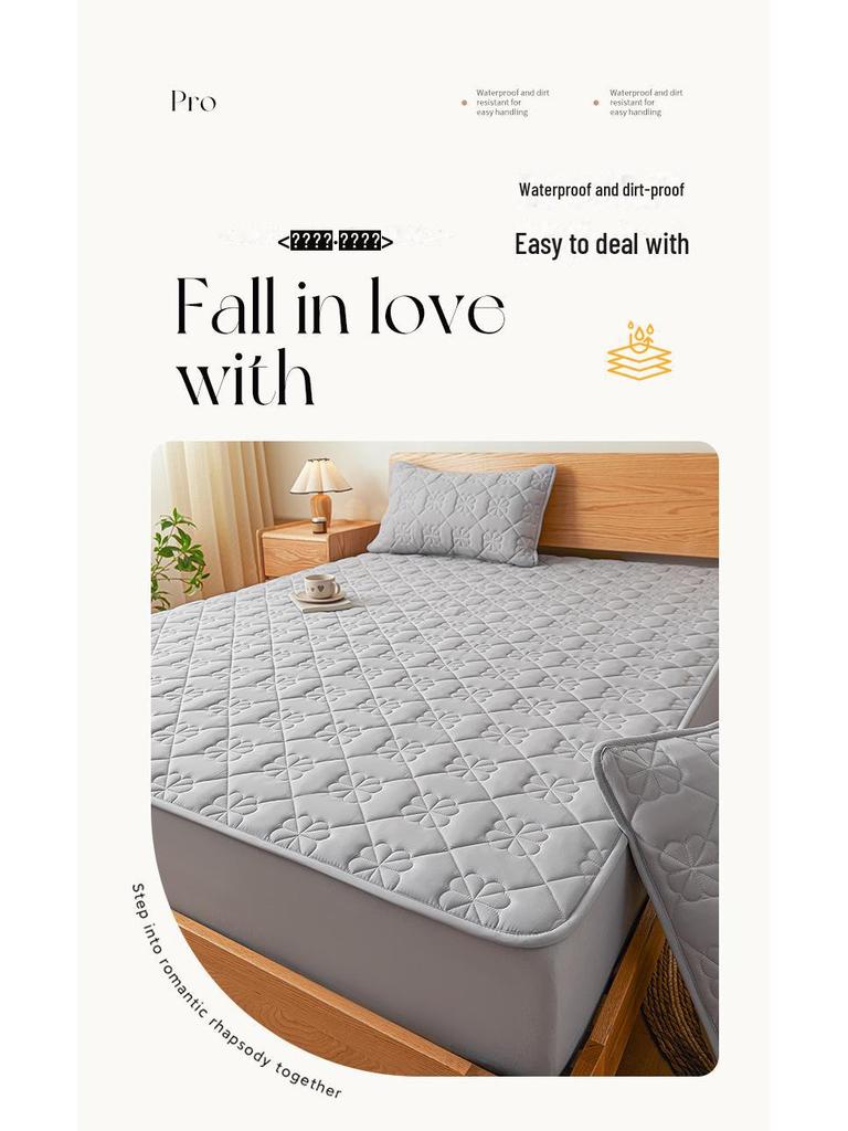 Wodoodporny Pikowany Ochraniacz na Materac Klasy A - Łóżko Podwójne, Oddychająca i Odporna na Wilgoć Narzuta