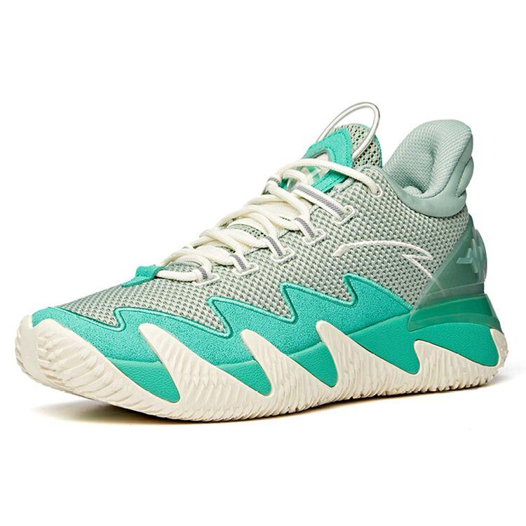 Anta Reverse Edge Basketball Series Shock Absorption Non-Slip Wear-Resistant Low-Top Basketball Shoes Men Sneakers Green White 112041606-4