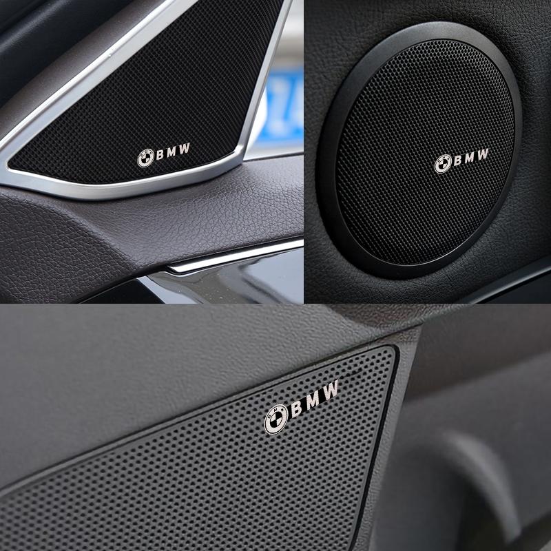 For BMW Series ECar Audio Speaker 3D Aluminum Emblem Stickers For BMW X1 X2 X3 X4 X5 X6 F30 F34 E90 G20 F20 F21 F22 Auto Badge Decal Accessories