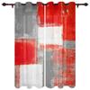 Red Grey White Oil Painting Abstract Geometric Curtains Bedroom Living Room Drapes Kitchen Window Curtain Home Decor Polyester Washable Sitting Ready