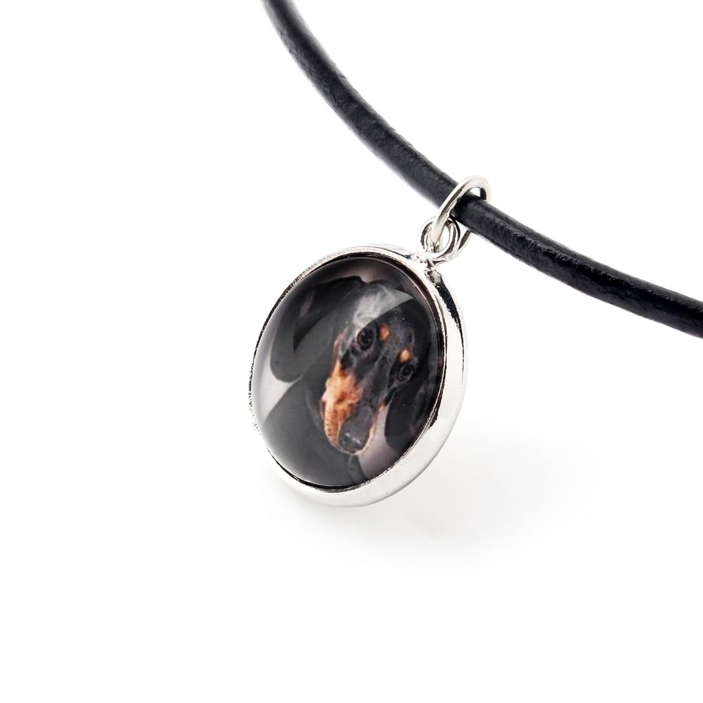 Dachshund Smooth-haired, Wiener Dog, Badger Dog - Necklace Pendant with Your Photo, Handmade, Handcrafted Jewelry by Art-Dog Brand
