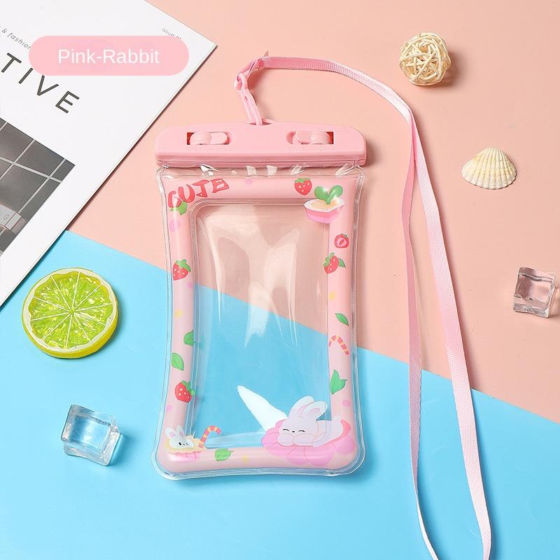 Large Cartoon Mobile Phone Waterproof Bag Touchscreen Swimming Diving Cover Rider Takeaway Rainproof Case Sealed Bag with Airbag
