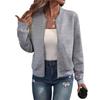 2025 Spring/Autumn Women's Plaid Zipper Jacket with Round Neck and Long Sleeves - Fashionable European and American Style.