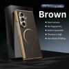 Plating Kavlar Magnetic Phone Case for Galaxy Z Fold 7/6 with Wireless Charging Compatible with Samsung -Includes Tempered Glass