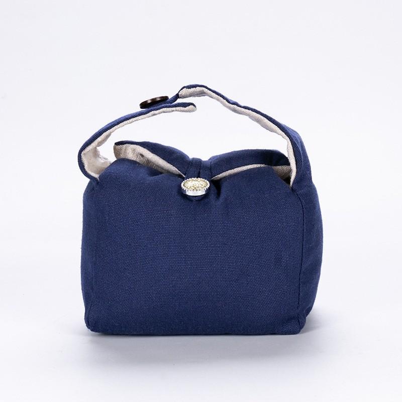 Micro Camera Strap or Button Portable Bag Travel Supplies Storage Bags Tea Set One Pot Two Cups Cotton and Linen Tote Bag