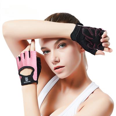 Profesyonel spor salonu eldiveni spor aksesuarları ağırlık kaldırma kadın erkek egzersiz Crossfit yarım parmak el koruyucusu