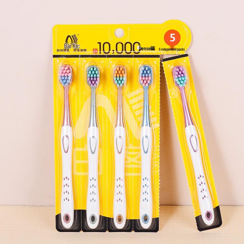High-Density Bamboo Charcoal Toothbrush with Soft Bristles - Adult Family Pack, Gum Protection