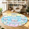 Round Rug Custom NameMiffy Pattern Non Slip Carpet Home Floor Decor