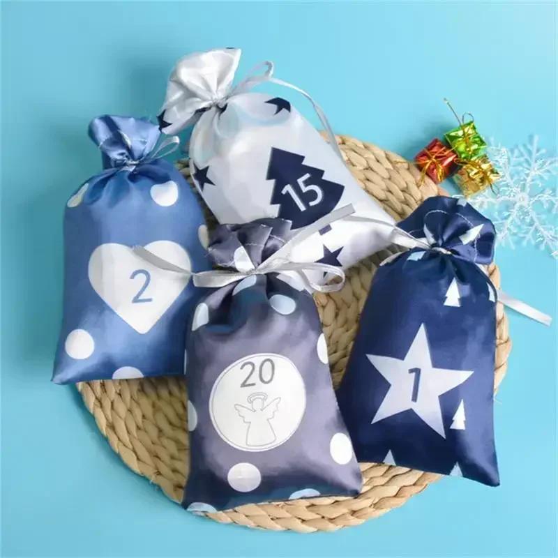 24 Stück/Set Adventskalender Geschenktüte 2024 Weihnachtsdekoration Kerst Decoratie Weihnachtsdekoration DIY-Schmuck Xmas Navidad 2025
