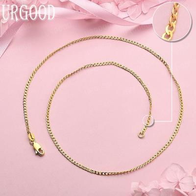 925 Sterling Silver 16-30 Inch Side Chain Gold Necklace Wedding Gift Jewelry