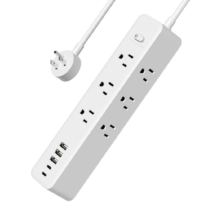 Schlanke Steckdosenleisten mit 9 Steckdosen, 3 USB-Ports, 2 USB-C-Ports, Überspannungsschutz, Flachstecker für Heim, Büro, Reise-Ladebedarf