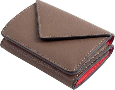 MALTA Mini Trifold Wallet for Men and Women, Compact, Small, Leather, Cowhide Leather, Button-Cut Coin Purse, Card Slots, Large Capacity, BrownRed