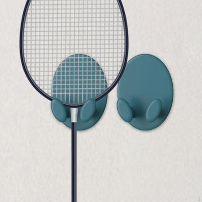 2 Parts Badminton Racket Hook Wall -mounted Racks Easy To Install.