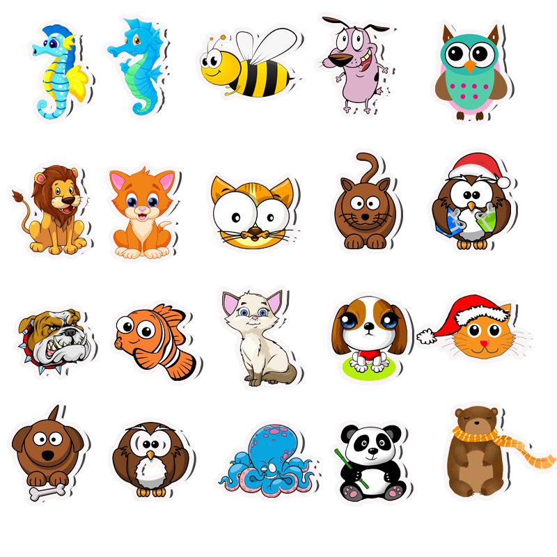 

50 Cute Animal Stickers Suitcase Motorcycle Trolley Case Notebook Guitar Non-infringement Waterproof Stickers