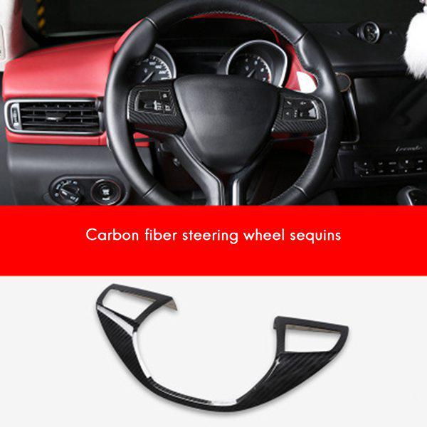 Carbon Fiber Pattern Steering Wheel Trim for Maserati Lev (1 pc) None